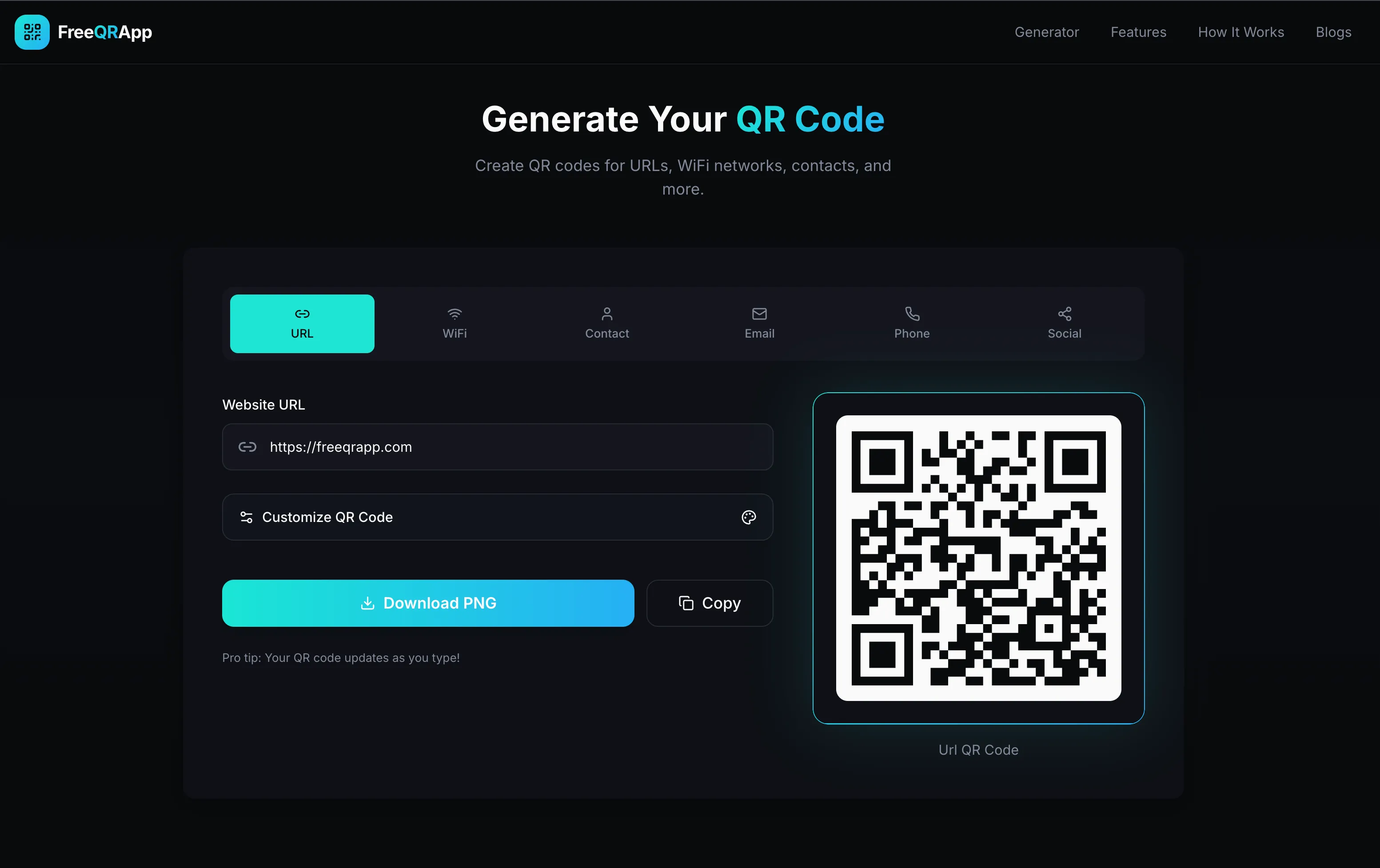 FreeQRApp - Generate Your QR Code Instantly